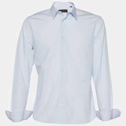 Auth Louis Vuitton Button Up Dress Shirt M Gray Monogram Men Cotton from  Japan