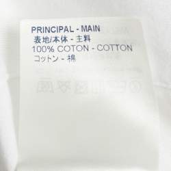 Pre Owned Louis Vuitton White Jersey Logo Embroidered High Neck T-Shirt L