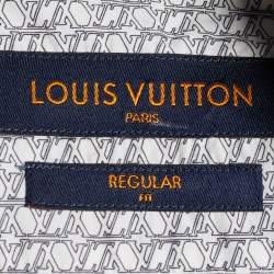 Louis Vuitton White Monogram Print Poplin Button Front Shirt L