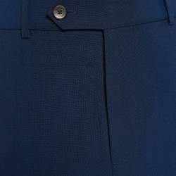 مملوكة مسبقًا Louis Vuitton Navy Blue Wool Tailored Pants M/Waist - 35"