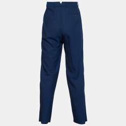 مملوكة مسبقًا Louis Vuitton Navy Blue Wool Tailored Pants M/Waist - 35"