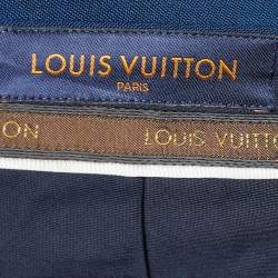مملوكة مسبقًا Louis Vuitton Navy Blue Wool Tailored Pants M/Waist - 35"