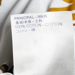 مملوكة مسبقًا Louis Vuitton White & Blue Paneled Jersey Leaf Print T-Shirt L