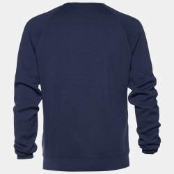 Louis Vuitton Navy Blue Calfskin Paneled Pullover L