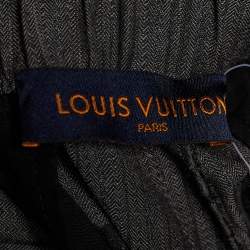 Louis Vuitton Grey Herringbone Wool Elasticized Waist Trousers L
