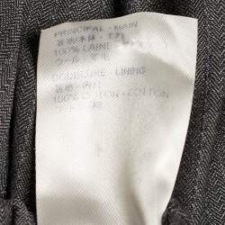 Louis Vuitton Grey Herringbone Wool Elasticized Waist Trousers L
