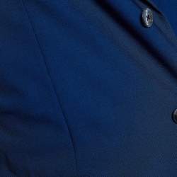Louis Vuitton Blue & Grey Wool Button Front Coat M