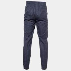 Louis Vuitton Indigo Wool Blend Elasticized Waist Trousers L