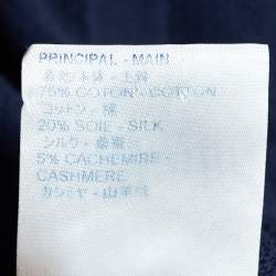 Louis Vuitton Navy Blue Textured Cotton & Silk Knit Jumper L