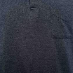 Pre Owned Louis Vuitton Dark Blue Cotton Pique Polo T-Shirt XL