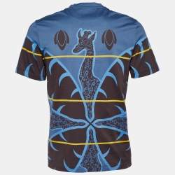 Louis Vuitton x Chapman Brothers Blue Jersey Giraffe Print T-Shirt L