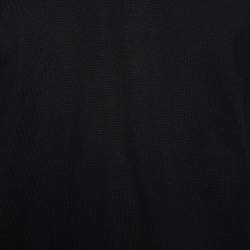 مملوكة مسبقًا Louis Vuitton Black Cotton Logo Embroidered High Neck T-Shirt L