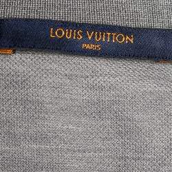 Louis Vuitton Grey Pique Knit Cotton Polo T-Shirt XL