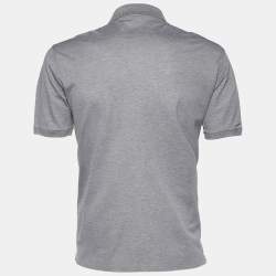 Louis Vuitton Grey Pique Knit Cotton Polo T-Shirt XL