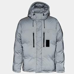 Louis Vuitton Grey Synthetic Quilted Patch Ski Down Jacket M Louis