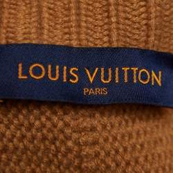 Louis Vuitton Brown Cashmere Vicuna Knit Peace & Love Sweatshirt XL