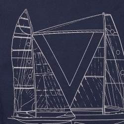 Louis Vuitton Navy Blue Sailboat Print Cotton Sweatshirt L