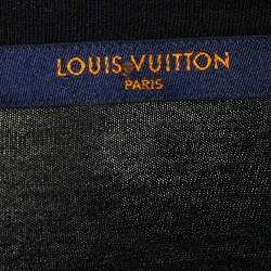 Pre Owned تي شيرت لوي فيتون قطن طباعة لوف أند بيس أسود برقبة مستديرة مقاس كبير جدًا - إكس لارج