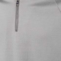 Pre Owned Louis Vuitton Grey Gravity Logo Jacquard Knit Zip Up Sweatshirt XL