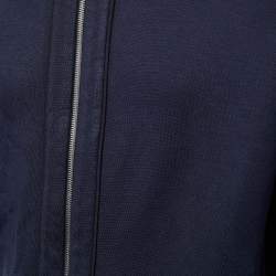 مملوكة مسبقًا Louis Vuitton Navy Blue Knit Stripe Detail Zip Front Jacket XL
