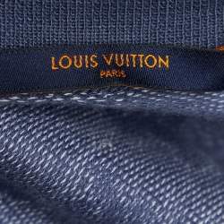 Louis Vuitton Blue Cities Jacquard Knit Half Zip Sweater L
