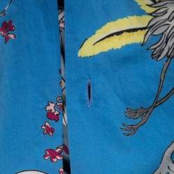 Louis Vuitton Blue Crane Print Cotton Button Front Hawaiian Shirt S