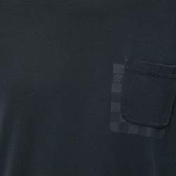 Louis Vuitton Navy Blue Cotton Pocket Detail Crewneck T-Shirt L