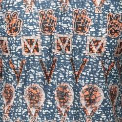 Louis Vuitton Blue Printed Cotton Button Front Shirt M