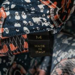 Louis Vuitton Blue Printed Cotton Button Front Shirt M