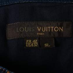 Pre Owned Louis Vuitton Blue Denim Straight Leg Jeans L Waist: 34"