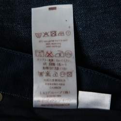 Pre Owned Louis Vuitton Blue Denim Straight Leg Jeans L Waist: 34"