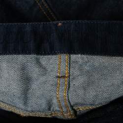 Pre Owned Louis Vuitton Blue Denim Straight Leg Jeans L Waist: 34"