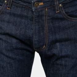 Pre Owned Louis Vuitton Blue Denim Straight Leg Jeans L Waist: 34"