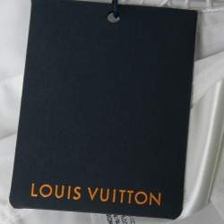 Pre Owned Louis Vuitton White Eyelet Logo Embroidered Cotton Button Front Shirt M
