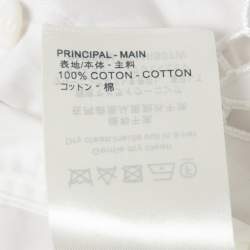Pre Owned Louis Vuitton White Eyelet Logo Embroidered Cotton Button Front Shirt M