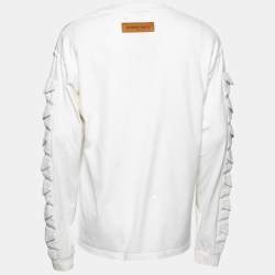 Louis Vuitton Off White Cotton Long Sleeve Crewneck T-Shirt M