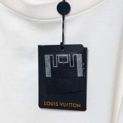 Louis Vuitton Off White Cotton Long Sleeve Crewneck T-Shirt M