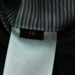 Louis Vuitton Grey Textured Wool Single-Breasted Blazer M  