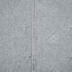 Pre Owned Louis Vuitton Grey Cashmere Monogram Boyhood Puffer Jacket XXS