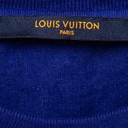 Pre Owned Louis Vuitton Blue Cotton Crewneck Short Sleeve T-Shirt XL