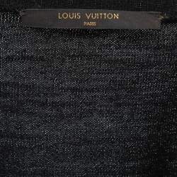 Pre Owned Louis Vuitton Black Silk & Cashmere Knit Button Front Cardigan M