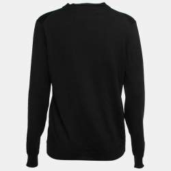 Pre Owned Louis Vuitton Black Silk & Cashmere Knit Button Front Cardigan M