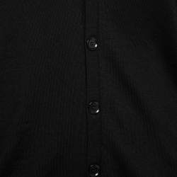 Pre Owned Louis Vuitton Black Silk & Cashmere Knit Button Front Cardigan M