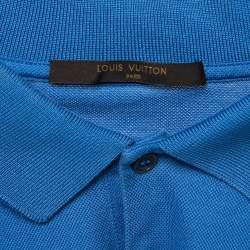 Pre Owned Louis Vuitton Blue Cotton Pique Polo T-Shirt M