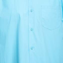 Pre Owned Louis Vuitton Sky Blue Pocket Detail Button Front Shirt L