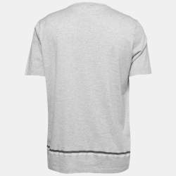 Pre Owned Louis Vuitton Grey Jersey Stripe Detail T-Shirt XL