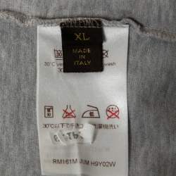 Pre Owned Louis Vuitton Grey Jersey Stripe Detail T-Shirt XL