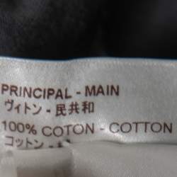 مملوكة مسبقًا Louis Vuitton Dark Grey Cotton Jersey Stripe Detail T-Shirt XL