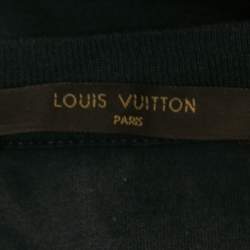 مملوكة مسبقًا Louis Vuitton Dark Grey Cotton Jersey Stripe Detail T-Shirt XL