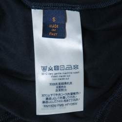 Louis Vuitton Navy Blue Merci Print Cotton Crewneck T-Shirt S